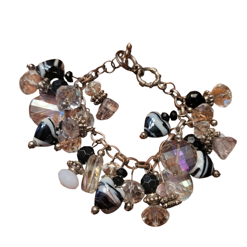 Multi-Color Stone And Crystal Beaded Bracelet